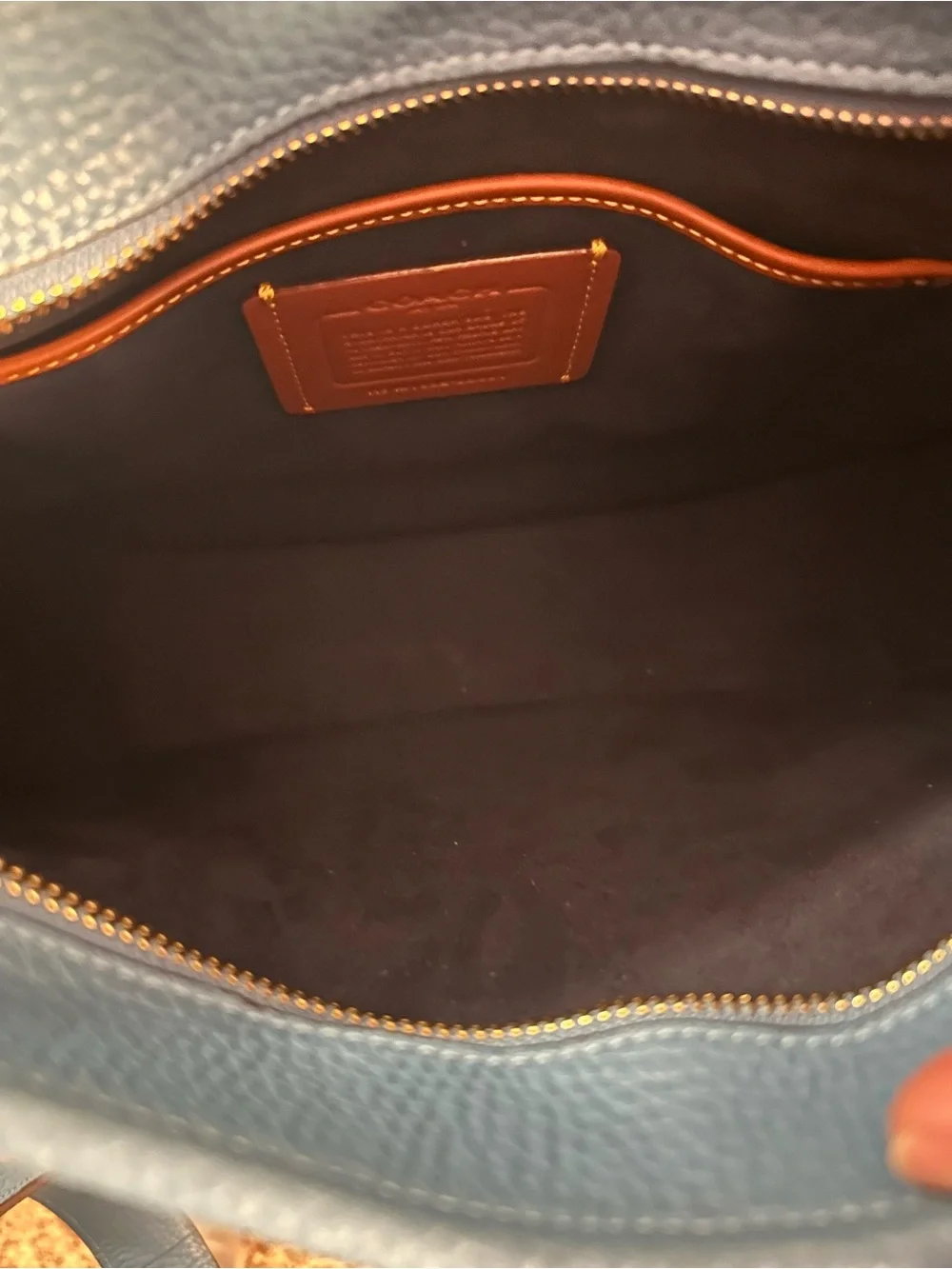 EUC Coach 1941 Emery pebbled leather crossbody messenger bag in pacific blue